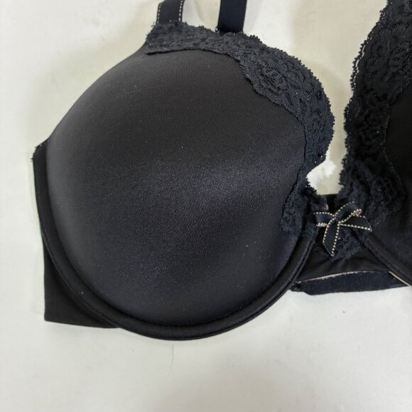 Maidenform Comfort Devotion Embellished Coverage Bra Black Sz 34DD Coquette - Picture 3 of 6